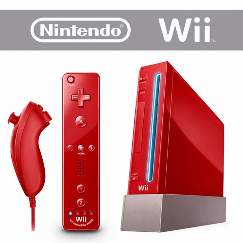 Nintendo wii konsole rot - rot, +