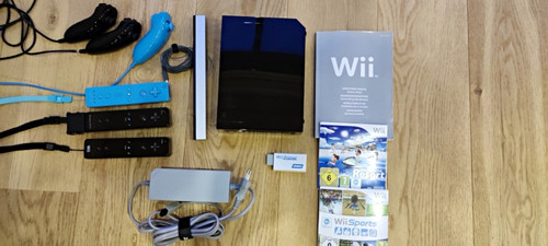 Nintendo wii schwarz bundle - schwarz, 3x