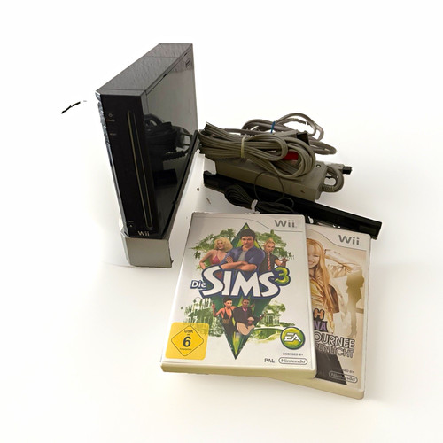 Nintendo wii konsole - konsole, schwarz